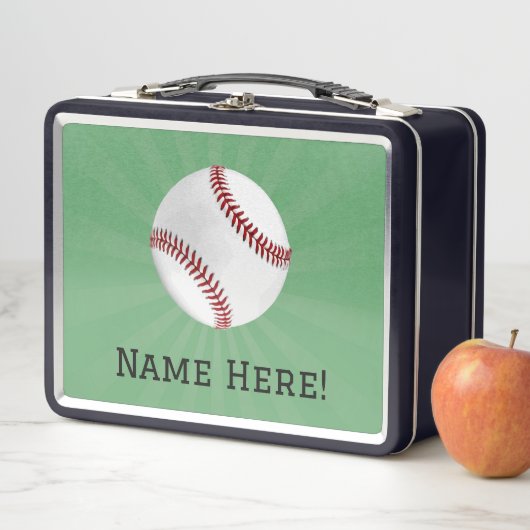 Lunch Box Baseball personnalisé sur Garçons verts (En situation)