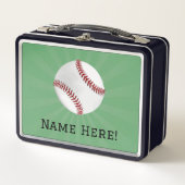 Lunch Box Baseball personnalisé sur Garçons verts (Devant)