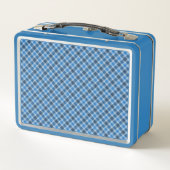 Lunch Box Basic Blue/Baby Blue Gingham Diagonal Plaid (Dos)