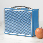 Lunch Box Basic Blue/Baby Blue Gingham Diagonal Plaid (En situation)