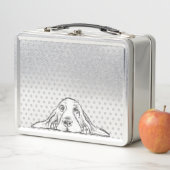 Lunch Box basset hound noir blanc yeux de chiot simple  (En situation)