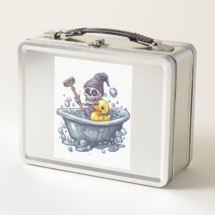 Lunch Box Bath Time Bones � Crâne drôle mignon dans la baign