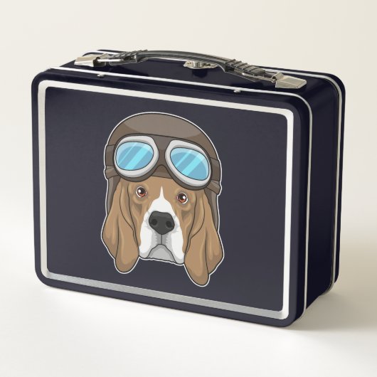 Lunch Box Beagle en tant que pilote avec casquette pilote (Dos)