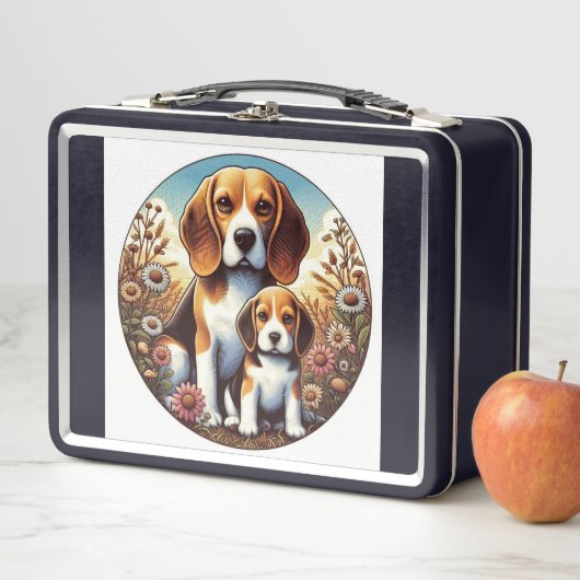 Lunch Box Beagle et chiot, (En situation)