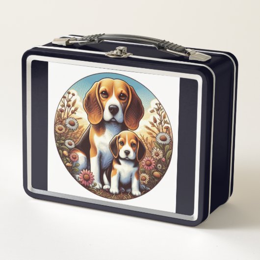 Lunch Box Beagle et chiot, (Devant)