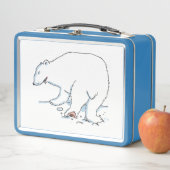Lunch Box Bear polaire blanc et bleu clair lunbox (En situation)