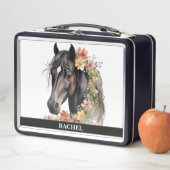 Lunch Box Beau Cheval aux fleurs (En situation)