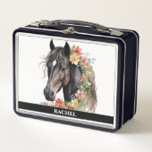 Lunch Box Beau Cheval avec Fleurs (Devant)