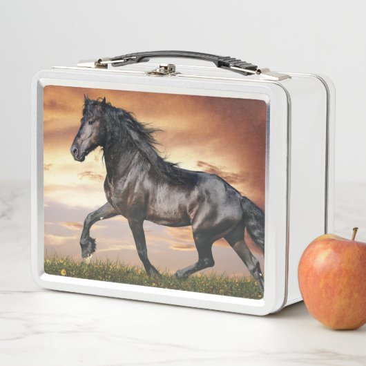 Lunch Box Beau Cheval Noir (En situation)