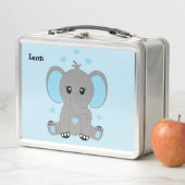 Lunch Box Beau éléphant en bleu, coutume (En situation)