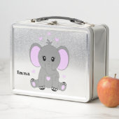 Lunch Box Beau éléphant en rose pour les filles (En situation)