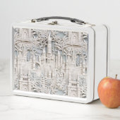 Lunch Box Beau Imaginaire Château Unique Design Blanc (En situation)