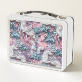 Lunch Box Beau Imaginaire Chevaux Abstrait Pastel Design (Dos)