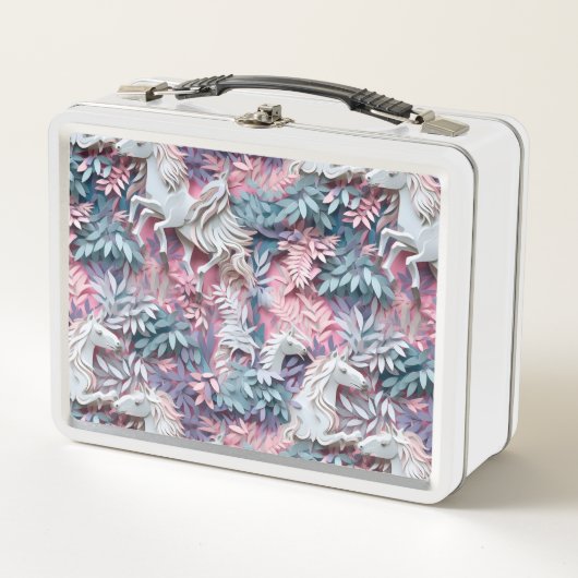Lunch Box Beau Imaginaire Chevaux Abstrait Pastel Design (Devant)