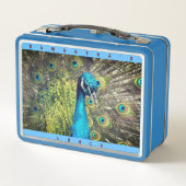 Lunch Box Beau Peacock (Personnaliser le nom) Déjeuner en mé (Dos)