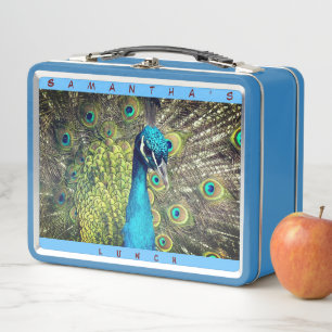 Lunch Box Beau Peacock (Personnaliser le nom) Déjeuner en mé