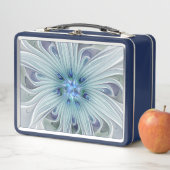 Lunch Box Beauté florale Abstraite moderne Blue Pastel Flowe (En situation)