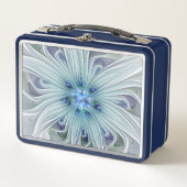 Lunch Box Beauté florale Abstraite moderne Blue Pastel Flowe (Devant)