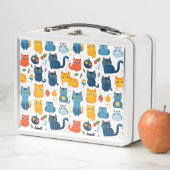 Lunch Box Beaux chats kawaii, jouer avec des jouets blanc ba (En situation)