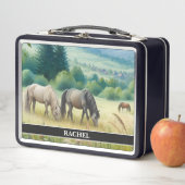 Lunch Box Beaux Chevaux au Pâturage (En situation)