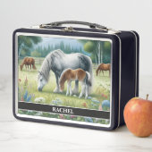 Lunch Box Beaux Chevaux de Pâturage (En situation)