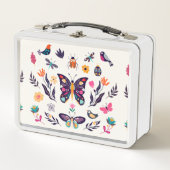 Lunch Box Beaux Oiseaux Et Papillons (Devant)