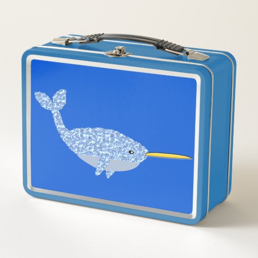 Lunch Box Bébé bleu mignon garçon Narwhal (Devant)