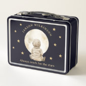 Lunch Box Bébé Céleste Lune Étoiles Bleu Marine Graphisme (Dos)