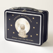 Lunch Box Bébé Céleste Lune Étoiles Bleu Marine Graphisme (Devant)