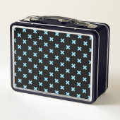 Lunch Box Bébé croix bleu coutures sur noir (Dos)