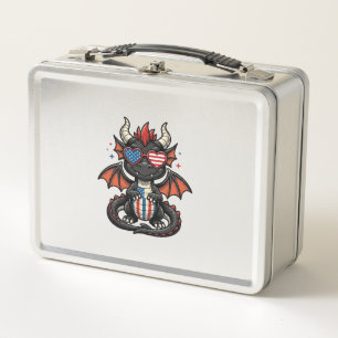Lunch Box Bébé dragon patriotique vintage vecteur conception