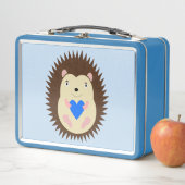 Lunch Box Bébé Garçon Hérisson Cœur Bleu (En situation)