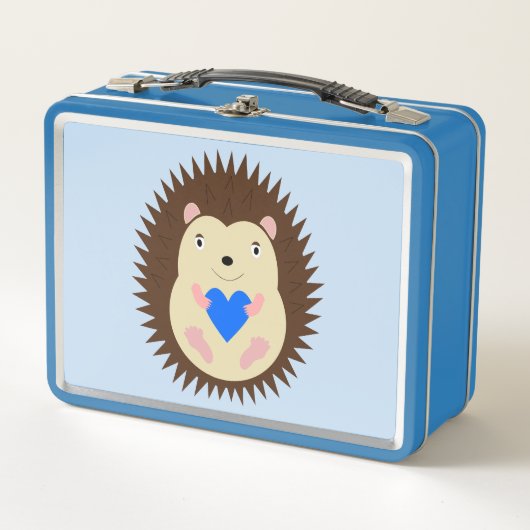 Lunch Box Bébé Garçon Hérisson Cœur Bleu (Devant)