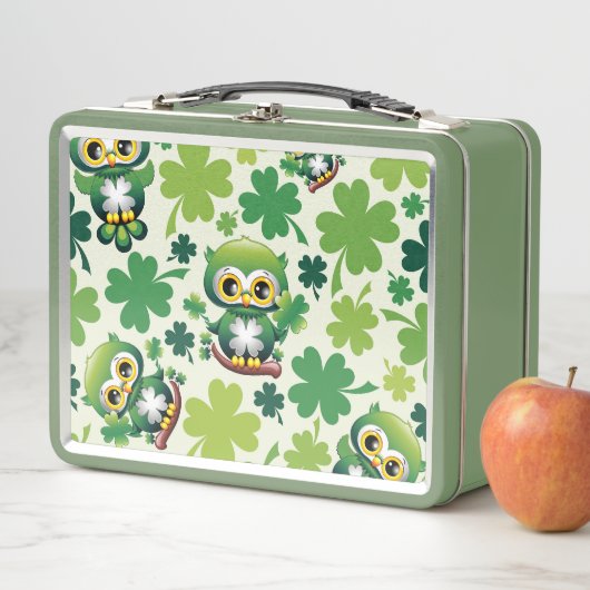 Lunch Box Bébé Hibou Mignon St Patrick Dessin Animé (En situation)