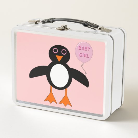 Lunch Box Bébé rose mignon fille Penguin Boîte à lunch en mé (Devant)