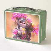 Lunch Box Bébé singe avec fleurs (Dos)