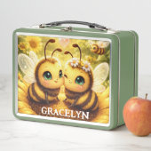 Lunch Box BEE MINE on a sunflower. (En situation)