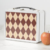 Lunch Box Beige Brown Automne Jacquard d'automne Diamant Mot (En situation)