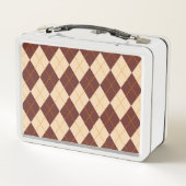 Lunch Box Beige Brown Automne Jacquard d'automne Diamant Mot (Dos)