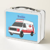 Lunch Box Belle ambulance rouge caricature van (Dos)