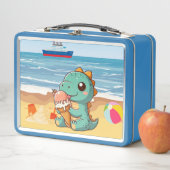 Lunch Box Belle glace manger dino à la plage (En situation)