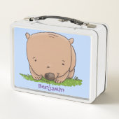 Lunch Box Belle illustration de dessin animé de bébé wombat (Dos)