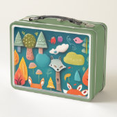 Lunch Box Belle scène de forêt lunaire avec Fox (Dos)