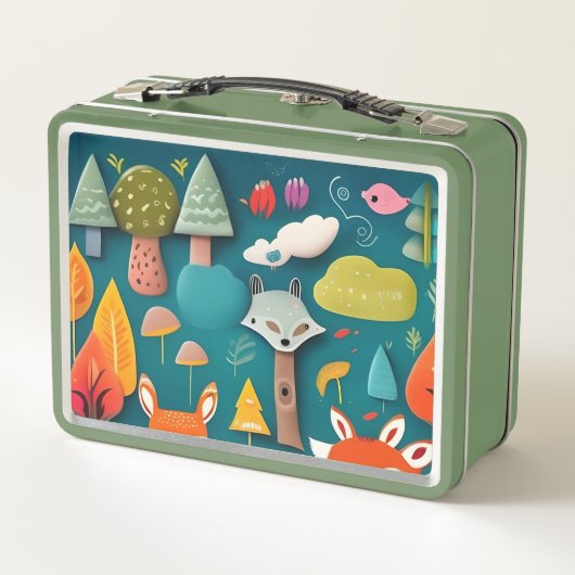 Lunch Box Belle scène de forêt lunaire avec Fox (Dos)