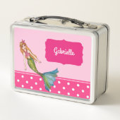 Lunch Box Belle sirène avec cheveux longs blonds (Dos)