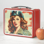 Lunch Box Belle Soldat Rétro Femme (En situation)