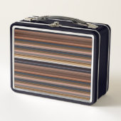 Lunch Box Belles rayures bleues brunes (Devant)