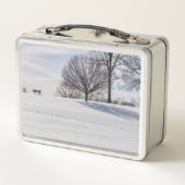 Lunch Box Bench on Snow Covered Hill (Dos)