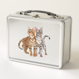 Lunch Box Bengale Cat Buddies Rosette et Snow Bengale Cats P