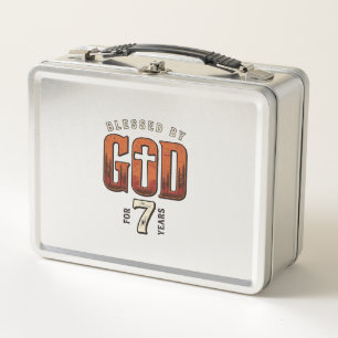 Lunch Box Béni par Dieu 7 Ans Vintage Chemise Chrétienne